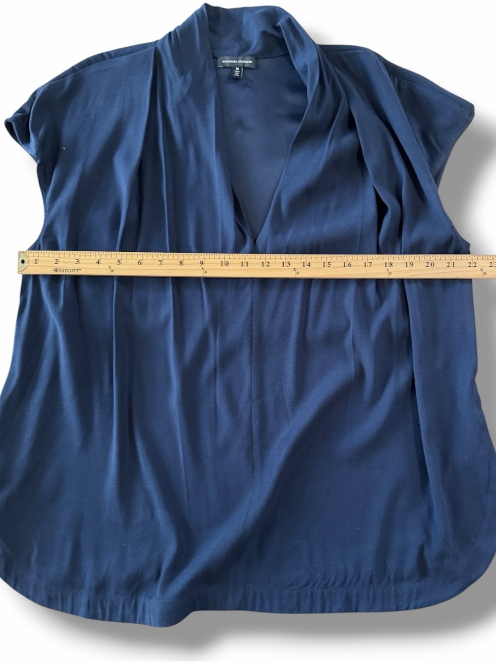Universal Standard Cambria Pleated Shoulder Top Navy Blue Size 2X - Picture 9 of 12